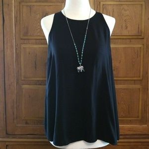 Black Viscose Sleeveless Top